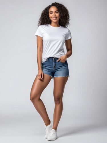 Stylish White T-Shirt Mockup: Woman Apparel Model