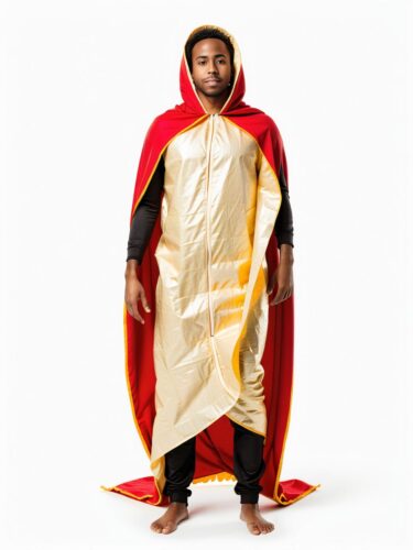 Playful Young Man in Burrito Costume