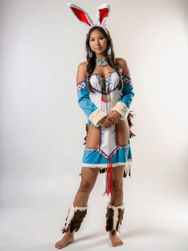 Native American Woman in Bunny Costume