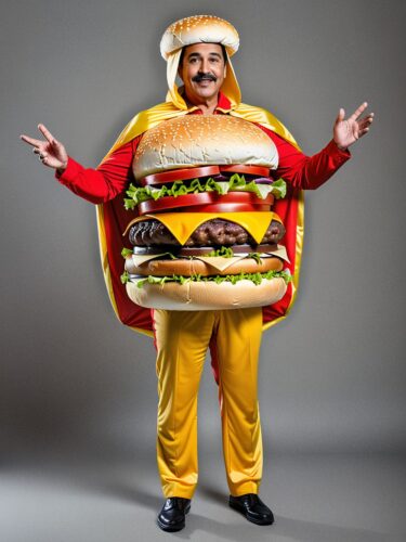 Cheeseburger Man: A Fun and Whimsical Stock Photo