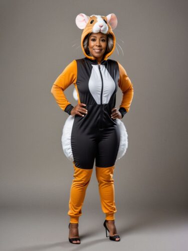 Playful Black Woman in Hamster Costume