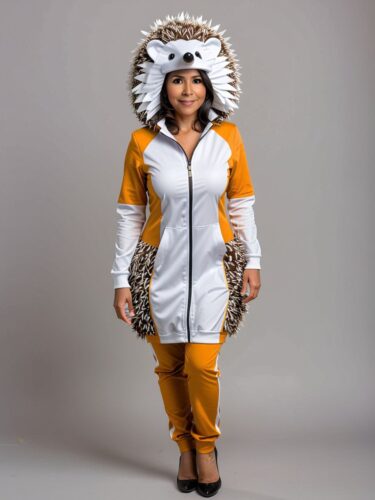 Latina Woman in Hedgehog Costume