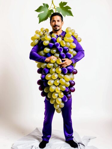Hispanic Man in Grapes Costume
