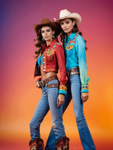 Wild West Beauties: Spanish Models in Cowboy Attire
