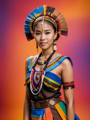 Cultural Fusion: Southeast Asian Woman in Traditional African Attire