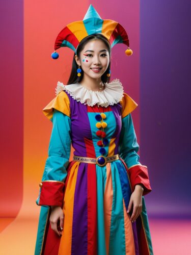 Whimsical Court Jester: A Colorful Portrait