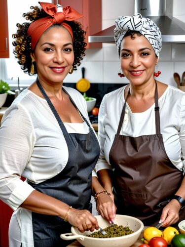 Diverse Best Friends Cooking Together