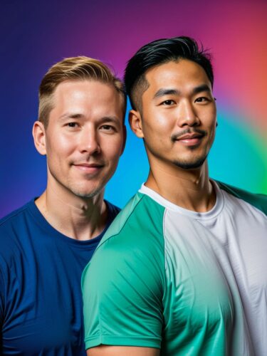 Diverse Friendship: Robust White and Athletic Asian Men
