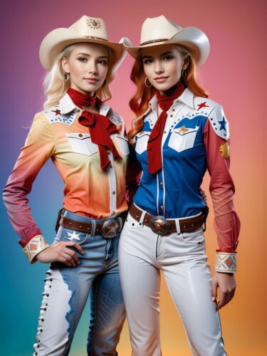 Adventurous Style: Porcelain-skinned Models in Cowboy Gear
