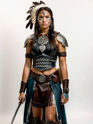 Native American Woman as Celtic Warrior
