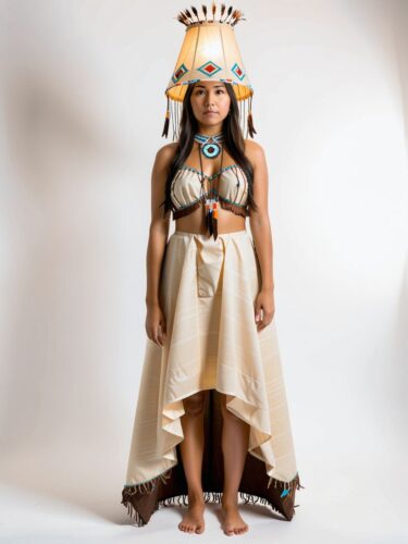 Native American Woman in Lampshade Costume