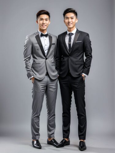 Stylish Asian Men in Formal Wear: A Captivating Portrait