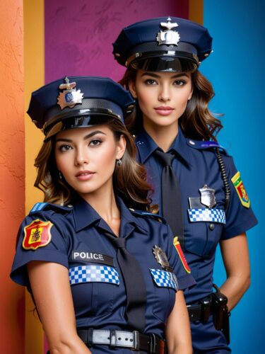 Captivating Spanish Beauty Models in Police Uniforms
