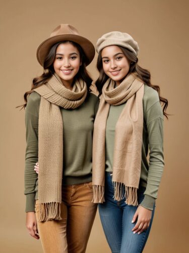 Best Friends in Earth-Toned Outfits