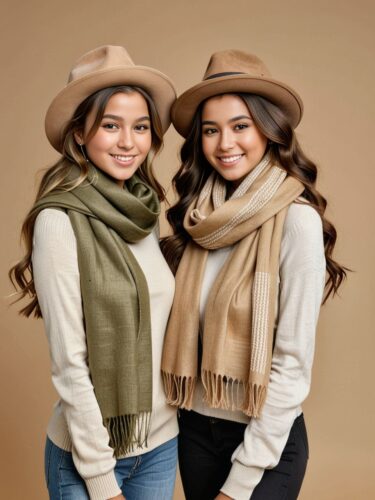 Best Friends in Earth-Toned Outfits