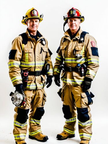 Diverse Firefighter Friends in Uniform