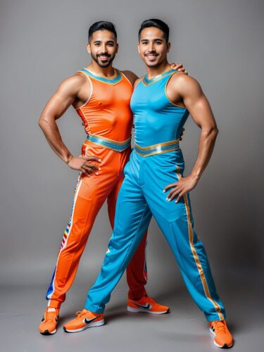 Dynamic Duo: Best Friends in Vibrant Dance Costumes