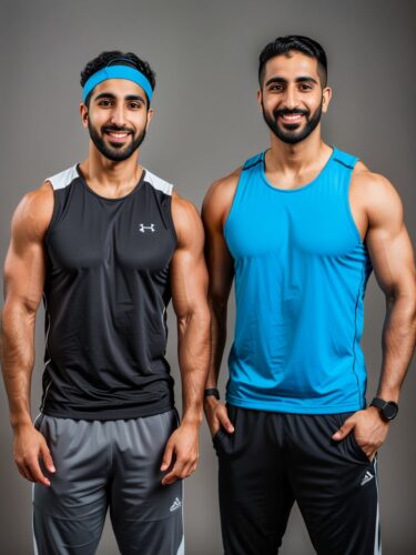 Two Middle Eastern Men: Best Friends in Gym Gear