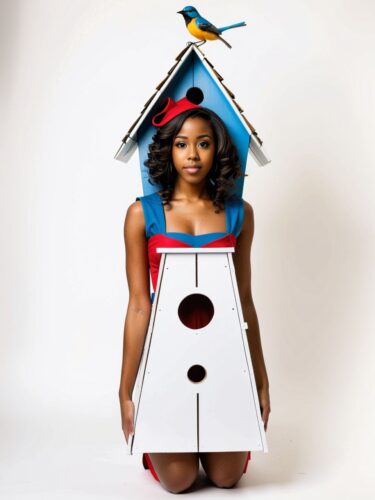 Birdhouse Costume: Creative Portrait of a Young Black Woman