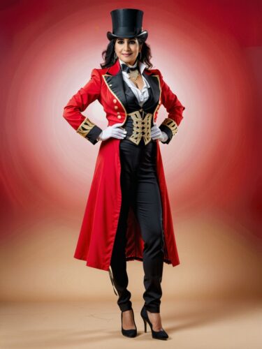 Captivating Middle Eastern Woman in Ringmaster Attire