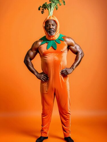 Vibrant Carrot Man: A Unique Stock Photo