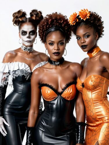 Black Models in Halloween Costumes: Spooky Elegance to Striking Allure