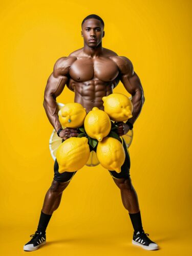 Vibrant Lemon Man: A Unique Stock Photo