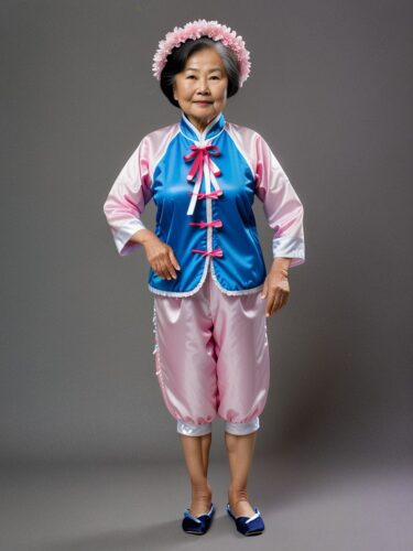 Elegant Elderly Woman in Traditional Attire