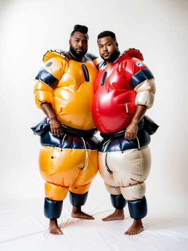 Dynamic Duo: Best Friends in Sumo Suits
