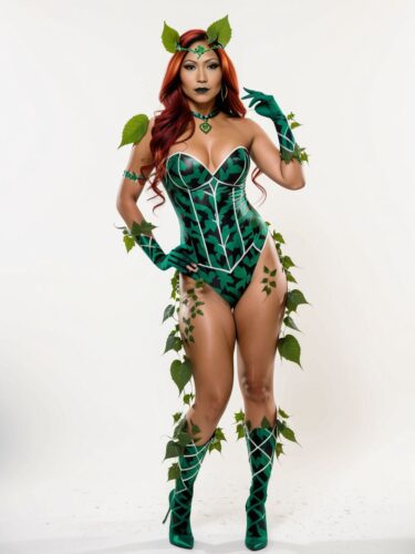 Captivating Native American Woman in Poison Ivy Costume