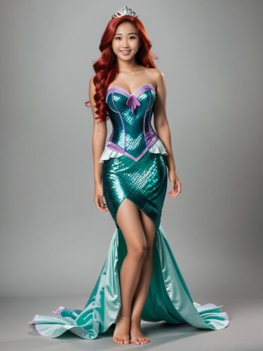Enchanting Ariel Costume on East Asian Woman