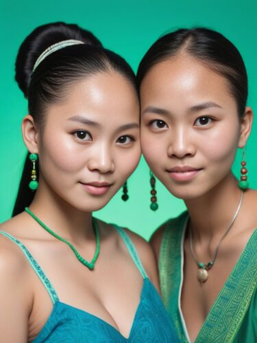 Best Friends: Hmong and African Women in Half-Body Portrait