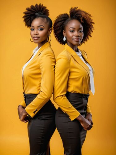 Elegant African Women in Matching Outfits