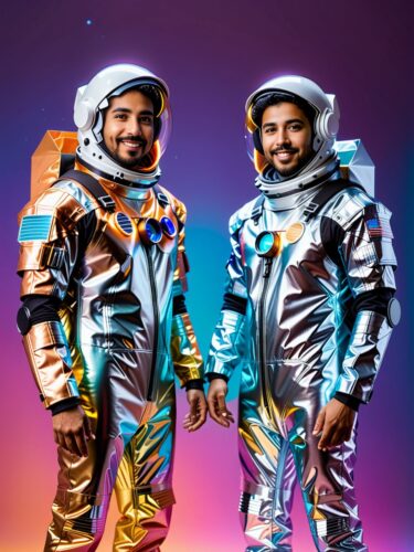 Exploring the Unknown: Two Best Friends in DIY Spacecraft Suits
