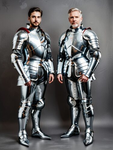 Medieval Armor Friendship: Unique Full Body Portrait