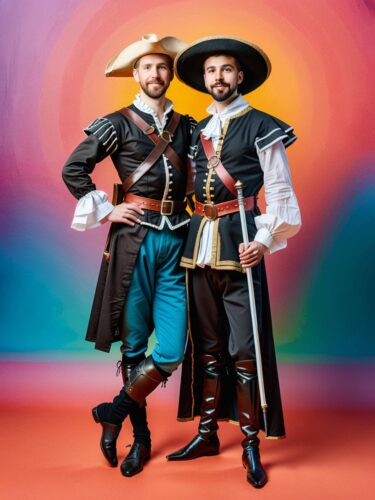 Best Friends Dressed as Don Quixote and Sancho Panza