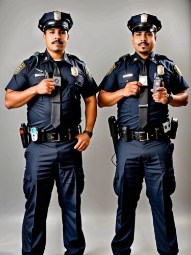Dynamic Duo: Best Friends in Police Uniforms