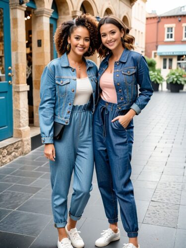 Stylish Duo: Fashionable Friends in Trendy Outfits