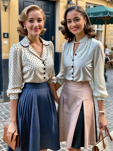 Elegance and Diversity: Two Charming Ladies in Stylish Outfits