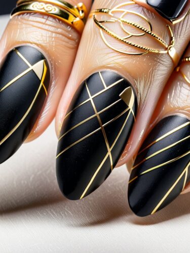 Elegant Art Deco Gel Nail Art