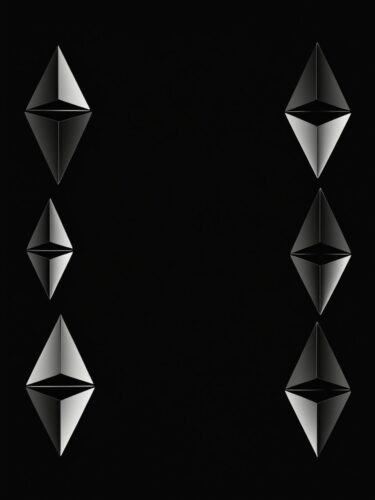 Sharp Triangle Decor on Black Background