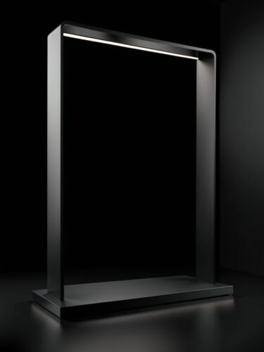 Sleek Modern Stand on Elegant Black Background