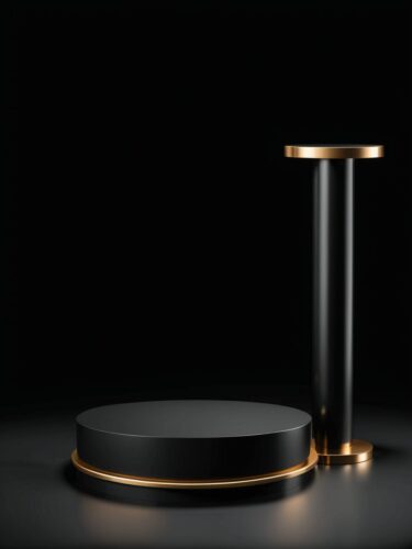 Sleek Black Podium for Luxury Display