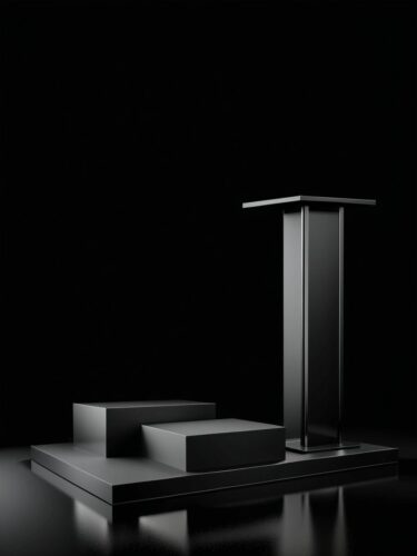 Elegant Black Podium for a Stylish Presentation