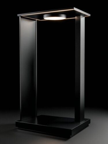 Elegant Modern Black Stand for a Sophisticated Display