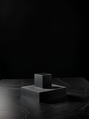 Sleek Black Concrete Pedestal for Modern Product Display
