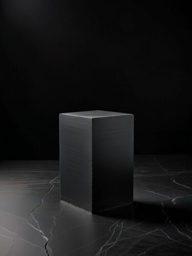 Sleek Black Concrete Pedestal for Modern Product Display