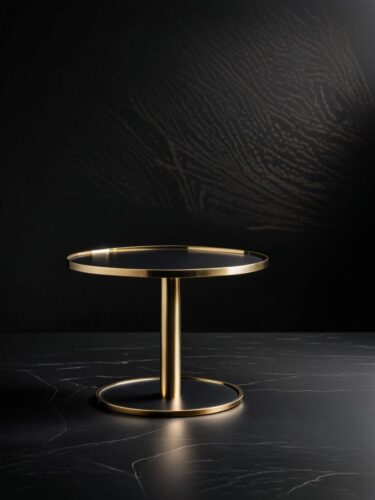Sleek Black Brass Table for Modern Product Display