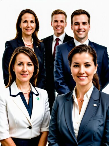 Professional Educators Team Photo on White Background