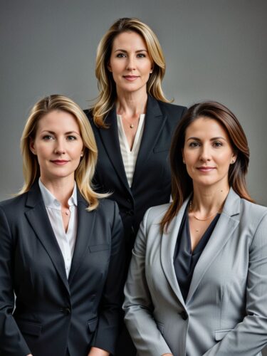 Professional Women in Gray Background